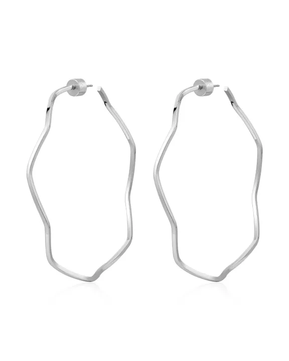 Thin Wavy Hoops