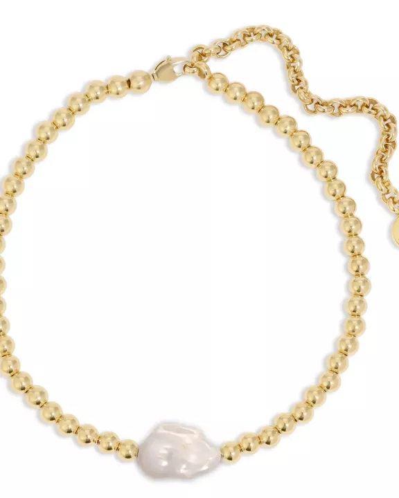 Poppy Horizontal Pearl & Bead Necklace