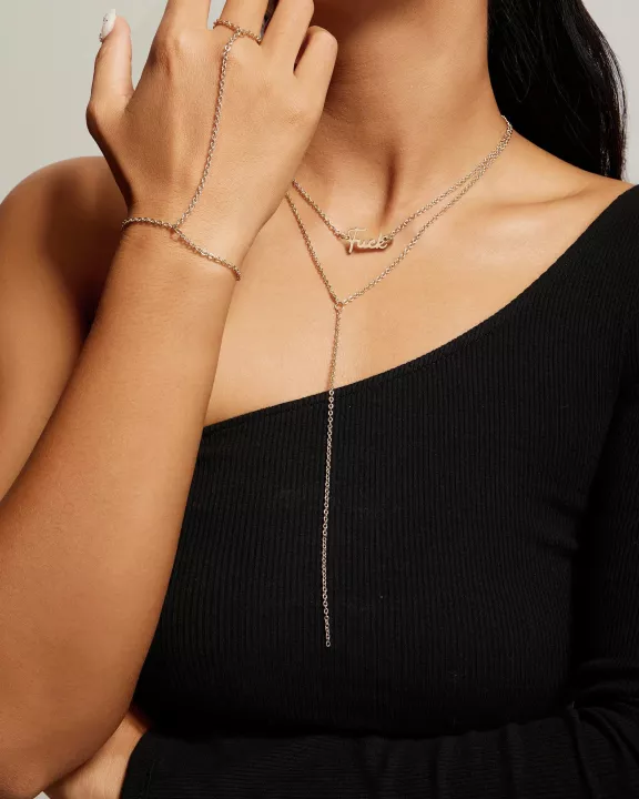 Micro Cable Link Chain Lariat