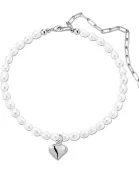 Pearl & Puffy Heart Pendant Necklace
