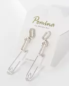 3PC-Set Metal Paper-Clip Stud Earrings