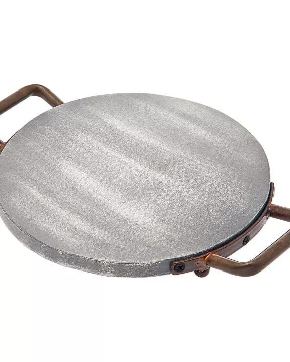 Godinger Grey Wash Wood/metal 12" Round Tray
