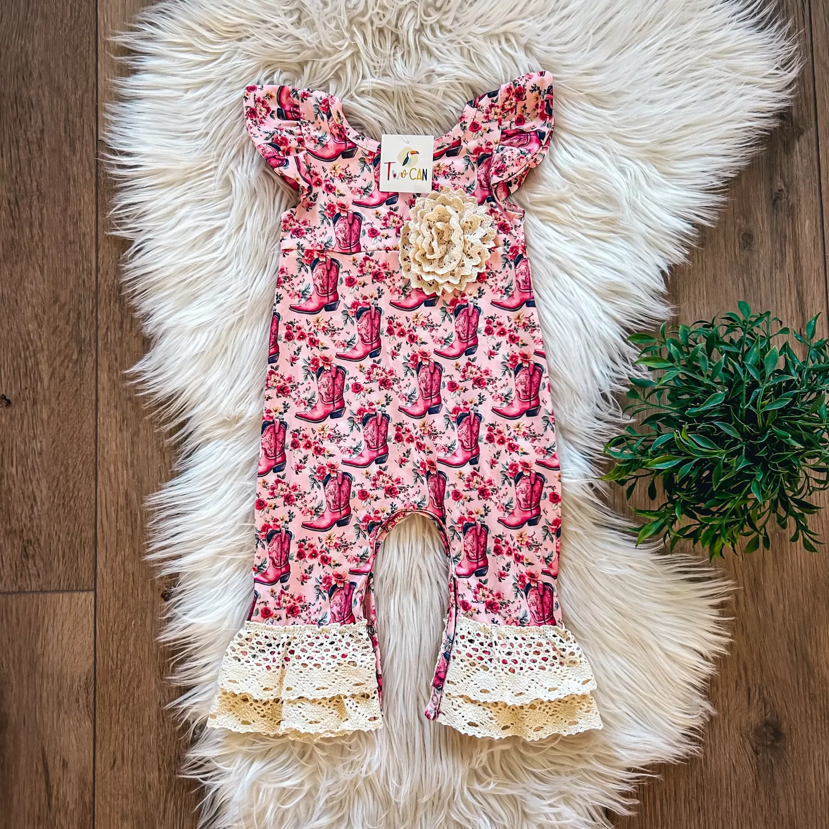 Pink Boots Infant Romper by TwoCan