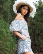 RP2283 - Paisley Pattern Off-Shoulder Romper