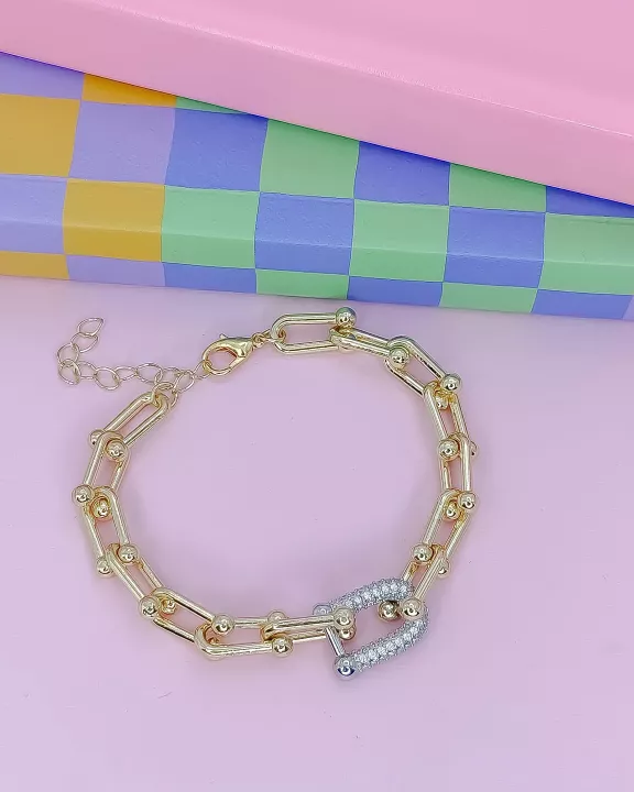 Lock It in Gold/Silver Bracelet