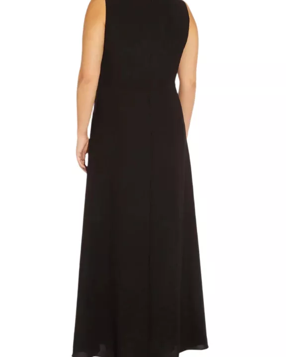 Adrianna Papell Crew Neck Sleeveless Jumpsuit With Skirt Overlay (Plus Size)