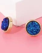 12mm Round Simulated Druzy Post Stud Earrings