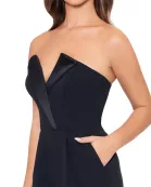 Betsy and Adam Tasha Strapless Back Zipper Side Pockets Tuxedo Jumpsuit