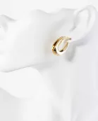 28mm Polished 14K-Gold-Dipped Brass Teardrop Push-Back Hoop Earrings