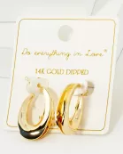28mm Polished 14K-Gold-Dipped Brass Teardrop Push-Back Hoop Earrings
