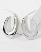 28mm Polished 14K-Gold-Dipped Brass Teardrop Push-Back Hoop Earrings