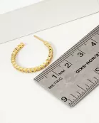 Bezel-Set CZ 20mm 14K-Gold-Dipped Brass Push-Back Small Hoop Earrings