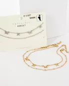 2PC-Set Mama Charm Satellite Chain Anklet