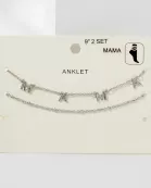 2PC-Set Mama Charm Satellite Chain Anklet