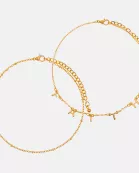2PC-Set Faith Charm Satellite Chain Anklet