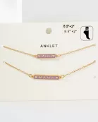 2PC-Set Enamel Mini Mama Enamel Nameplate Anklet