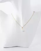 AB Coated Imitation Shell Pearl Dainty Pendant Necklace