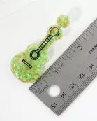 Music-Inspired Glitter Guitar Drop Statement Earrings