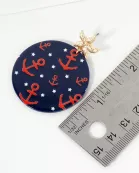 Nautical-Theme Anchor Pattern Circle Drop Starfish Post Statement Earrings