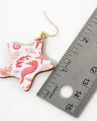 Sea-Life Printed Wood Star Dangle Earrings