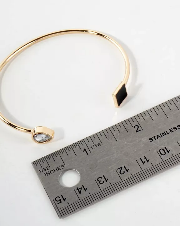 4PC-Set Polished Metal Brushed-Texture Star Charm Chain Tennis Open Cuff Bracelet