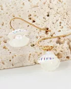 AB Coated Imitation Shell Pearl Dainty Dangle Earrings