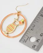 Summer Vibes Enamel Circle Cocktail Glass Dangle Earrings