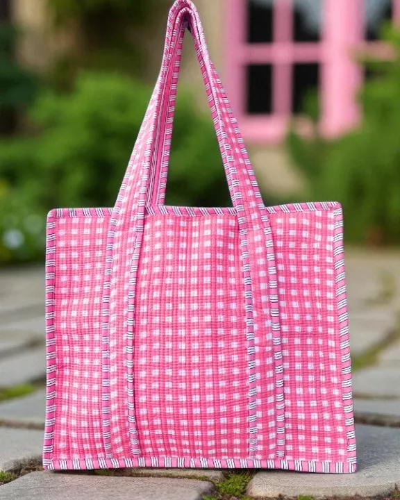 ETA 7/25 - Checkmate Pink Gingham Tote Bag