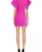 Badgley Mischka Square Neckline Ali Puff Sleeves Fitted Cocktail Mini Dress
