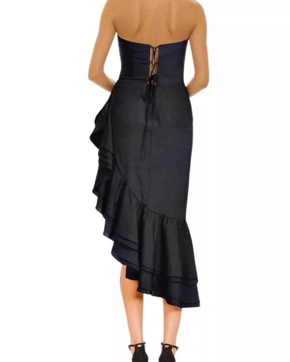 One 33 Social Penelope Sweetheart Neckline Strapless Side Zipper Rose Cocktail Gown Dress