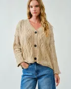 MAS3303 OVERSIZED WASHED CABLE CARDIGAN