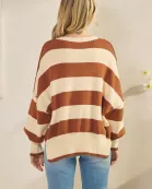 STRIPED AND OVERSIZED SWEATER TOP