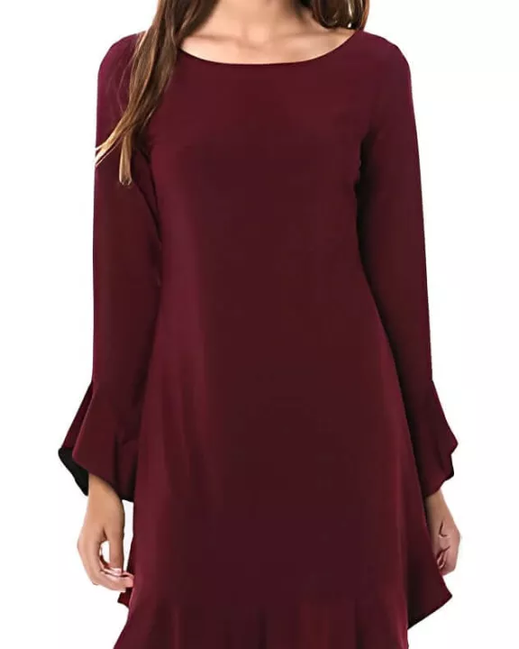 Laundry Boat Neck Circular Sleeve Flutter Reversible Two Color ITY Dress