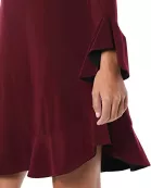 Laundry Boat Neck Circular Sleeve Flutter Reversible Two Color ITY Dress