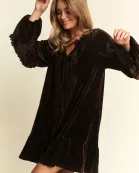 PLUS SIZE Crushed velvet mini dress