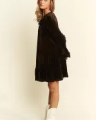 PLUS SIZE Crushed velvet mini dress