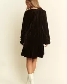 PLUS SIZE Crushed velvet mini dress