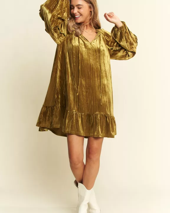 MID FALL Crushed velvet mini dress