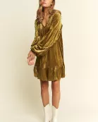 MID FALL Crushed velvet mini dress