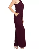 Julia Jordan Stretch Criss Cross Halter Neckline Sleeveless Crepe Jumpsuit With Pockets