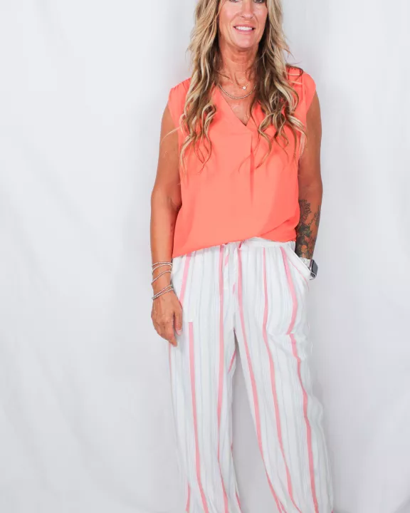 LN7130-C - CRL Multi 4414 - Stripe Linen Pant A3156