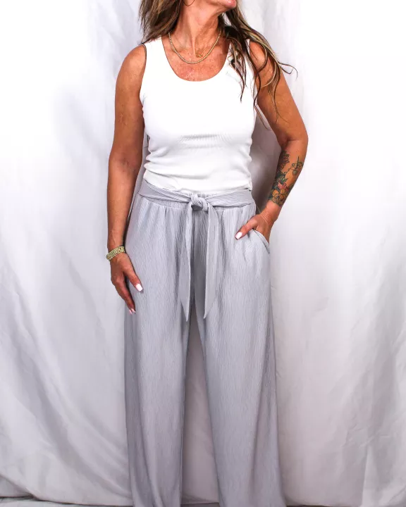 FM11591-D-C - Grey - Textured Knit Bottoms A3057