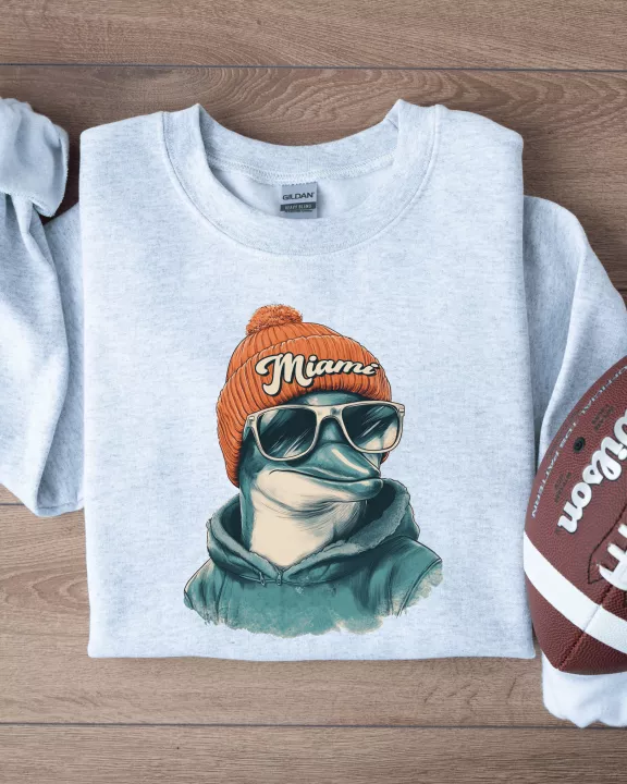 Vintage Dolphins Football Graphic Crew