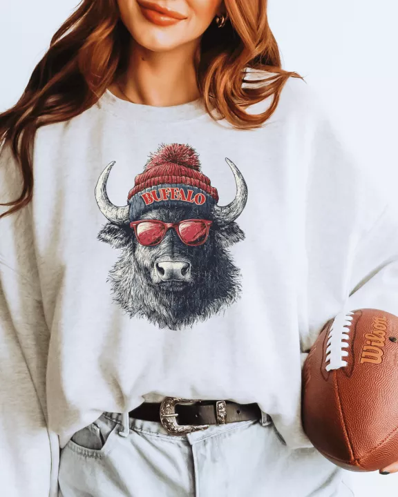 Vintage Buffalo Football Graphic Crew