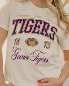 LSU Tigers Wave Arch Vintage White Ellie Perfect Tee