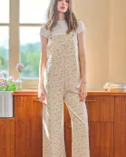 RP2544 - Floral-Patterned Relaxed Overalls (2S-2M-2L)