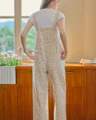 RP2544 - Floral-Patterned Relaxed Overalls (2S-2M-2L)