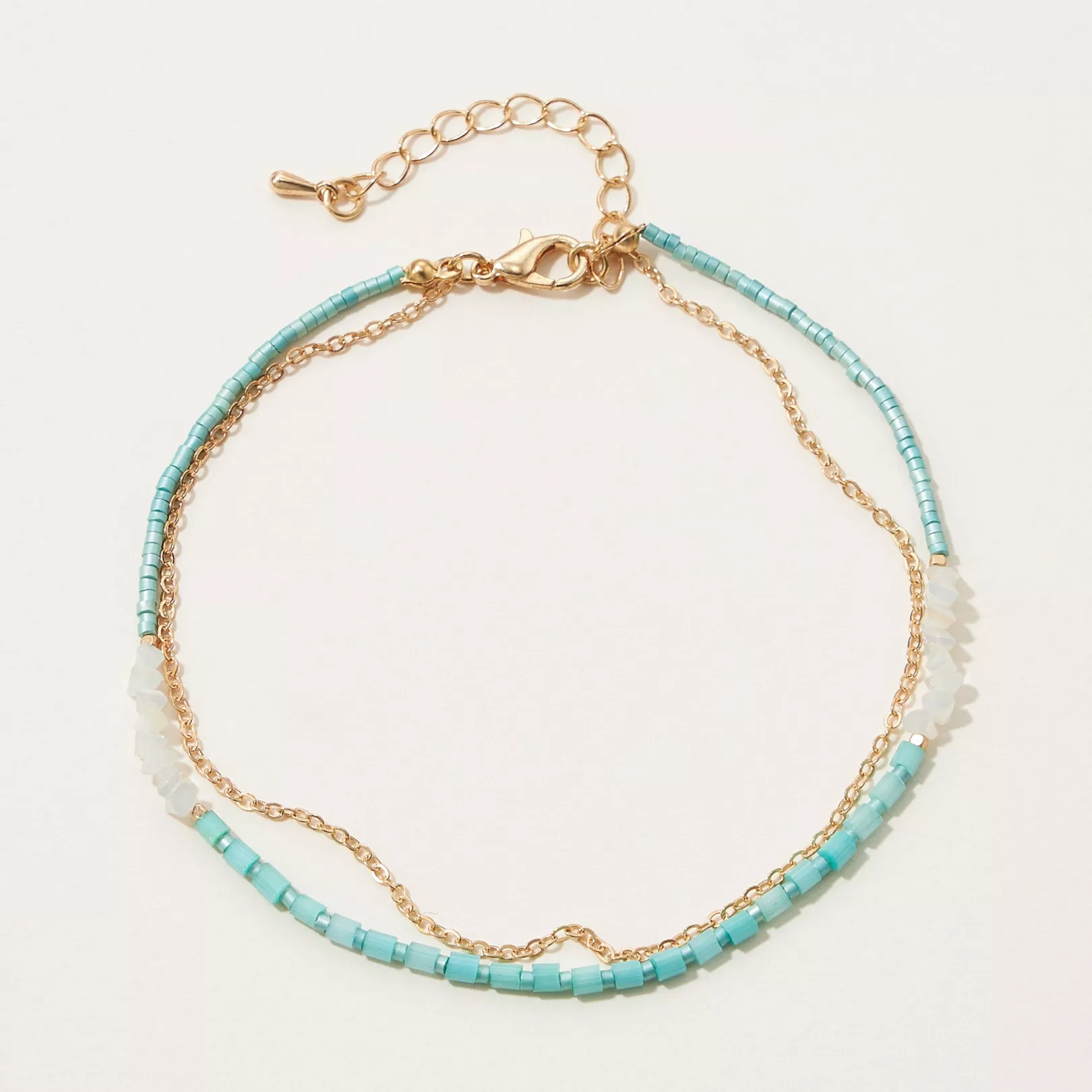 Glass Bead Layered Anklet