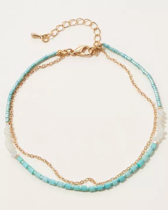 Glass Bead Layered Anklet