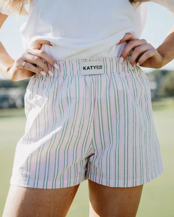 Light Pink and Green Striped Wholesale Boxers